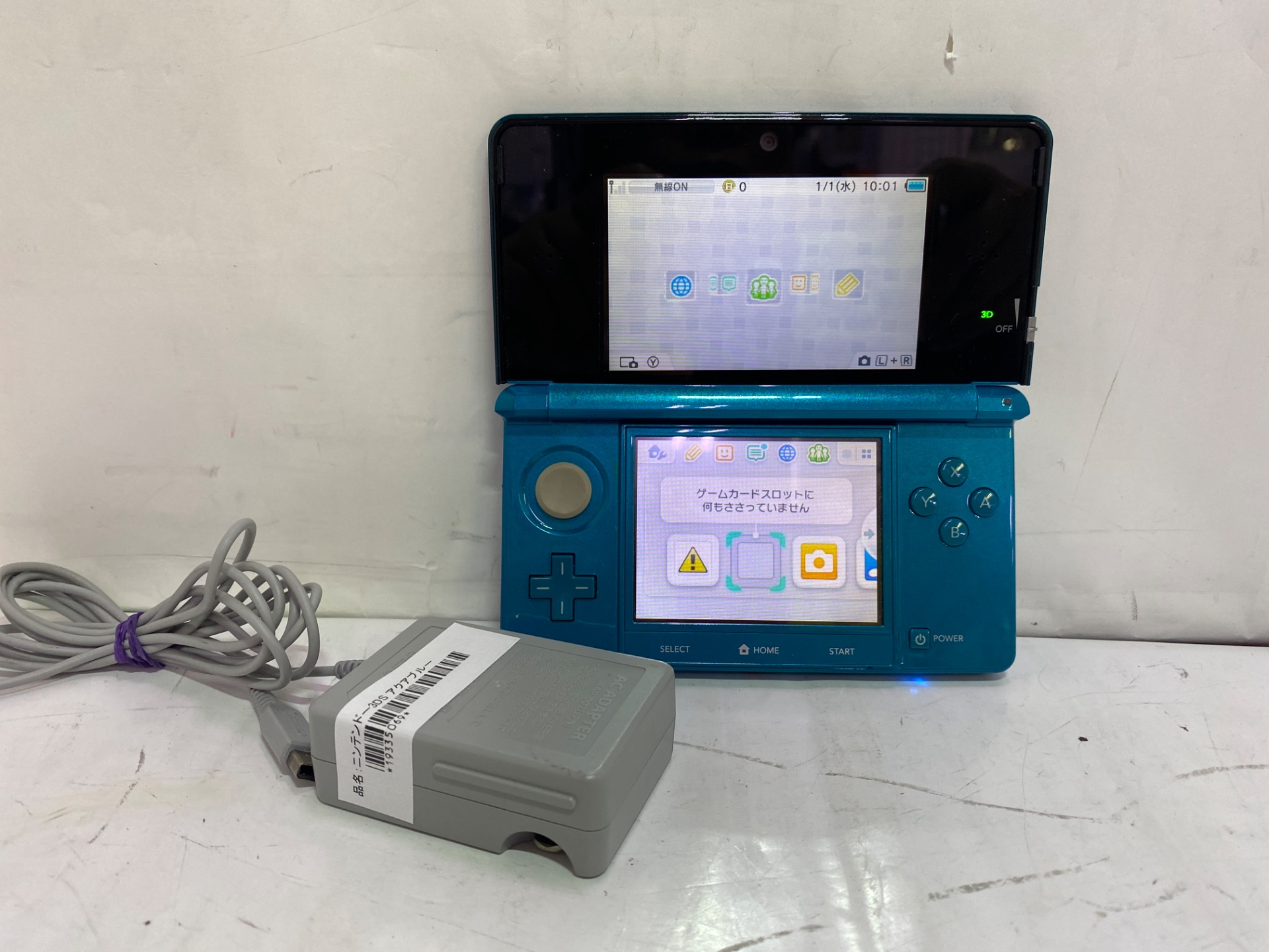 ニンテンドー3DS アクアブルー ACアダプタ付き ニンテンドー3DS 本体 アクアブルー ACアダプター付き