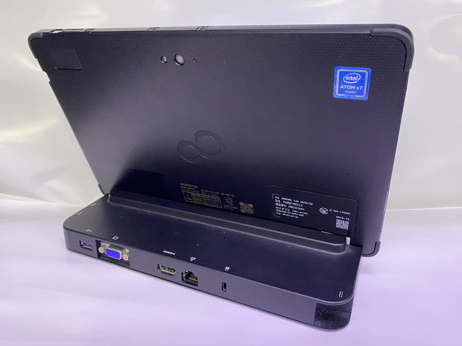 中古 富士通 ARROWS TAB Q508 SE クレードル付き Windows10Pro Atom X7 